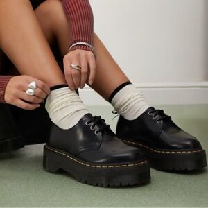 Dr. Martens 1461 Quad Platform Oxford – Smooth Black Leather | Size 6(New)